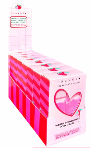 BIENTÔT DISPONIBLE - Mini tablette de bain effervescente (8) - FRAISE