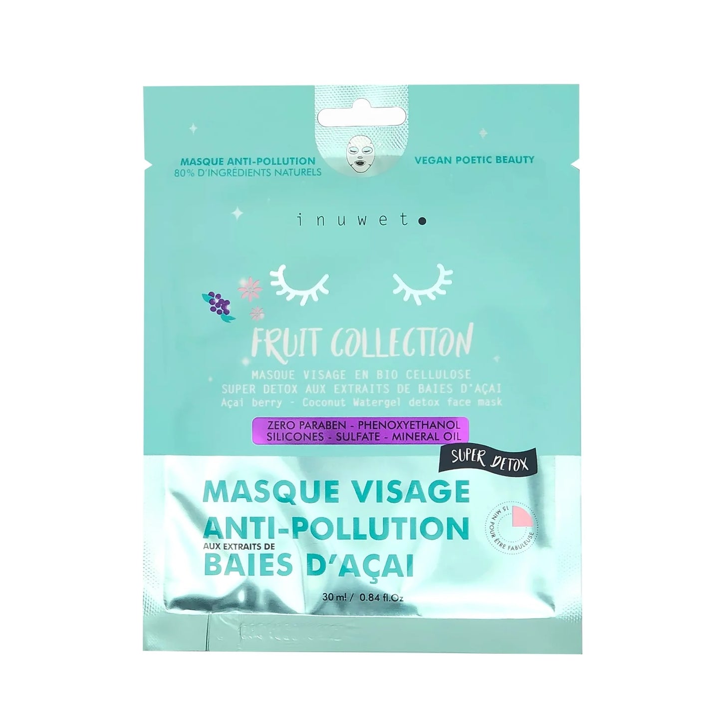 Masque visage - DÉTOX BAIE D'ACAI