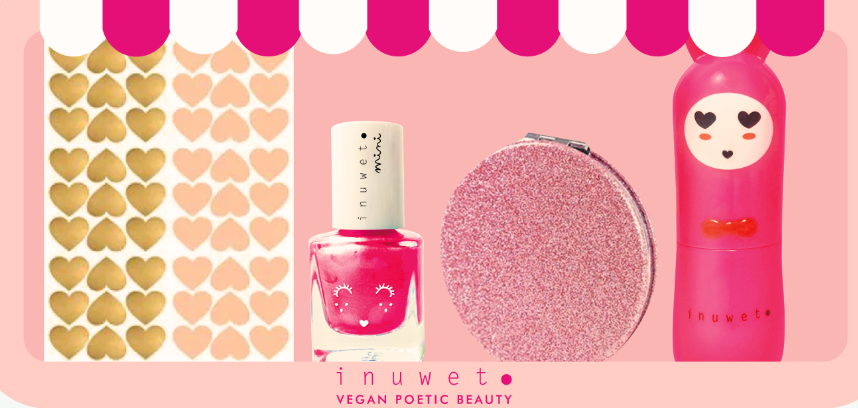 MINI COFFRET ROSE BRILLANT - BAUME LÈVRES CERISE - VERNIS FRAISE - MIRROIR DE POCHE